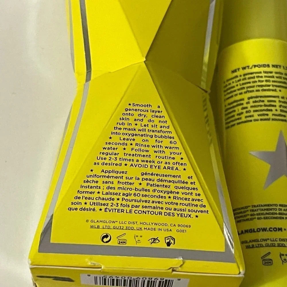 GLAMGLOW BNIB Facial Mask InstaMud 60-Second Pore-Refining Treatment 1.7 Oz